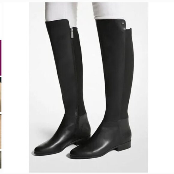 EUC Michael Kors Bromley Over the Knee Riding Boot Black Leather Women's 5 - Picture 2 of 16
